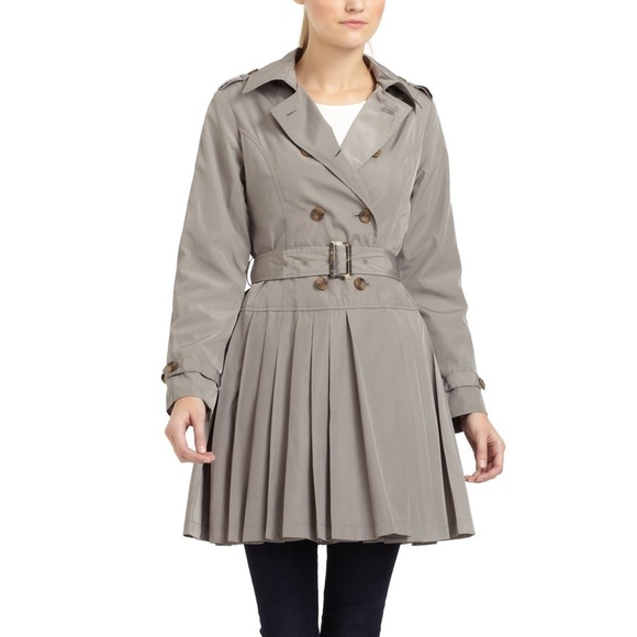 Rainforest Pleated Brown Trench Coat sz S - Picture 4 of 11